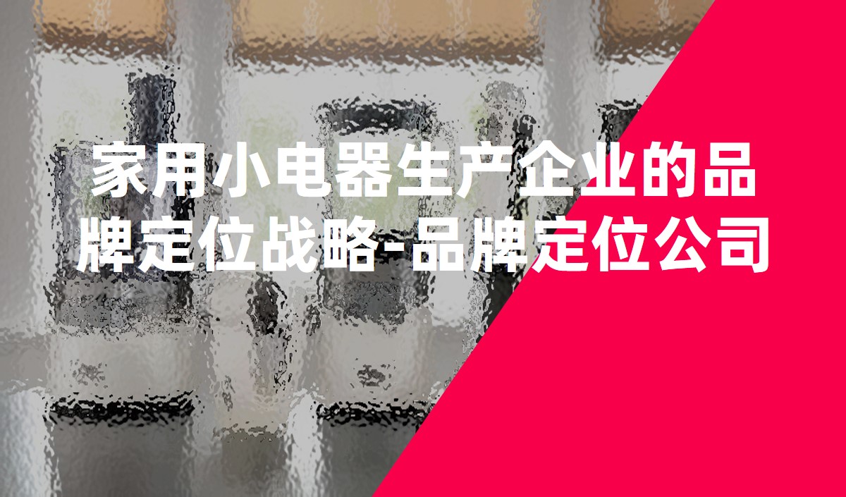 家用小電器生產企業的品牌定位戰略-品牌定位公司